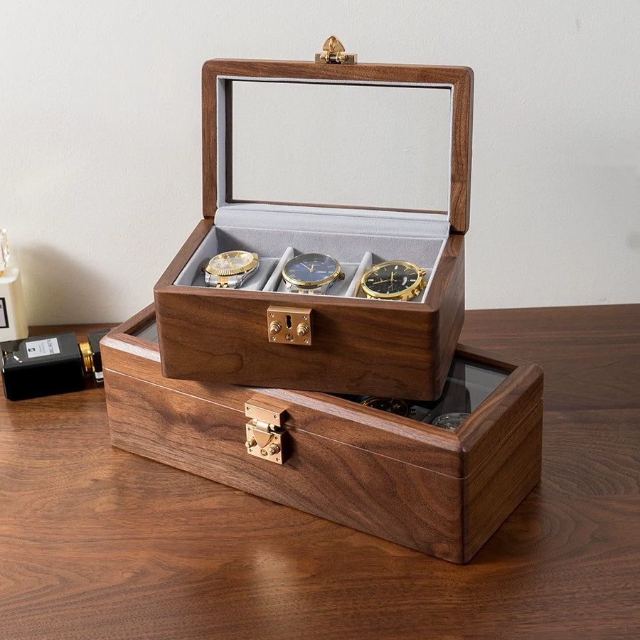 Rerlaur Minimalist Walnut Watch Storage Case