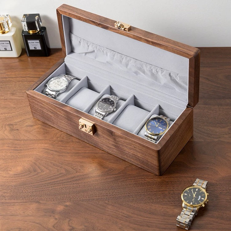 Rerlaur Minimalist Walnut Watch Storage Case