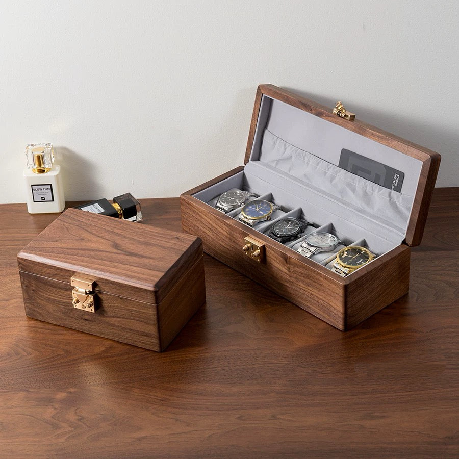 Rerlaur Minimalist Walnut Watch Storage Case
