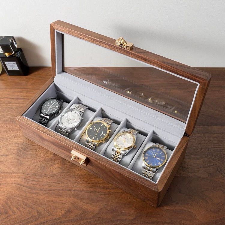 Rerlaur Minimalist Walnut Watch Storage Case