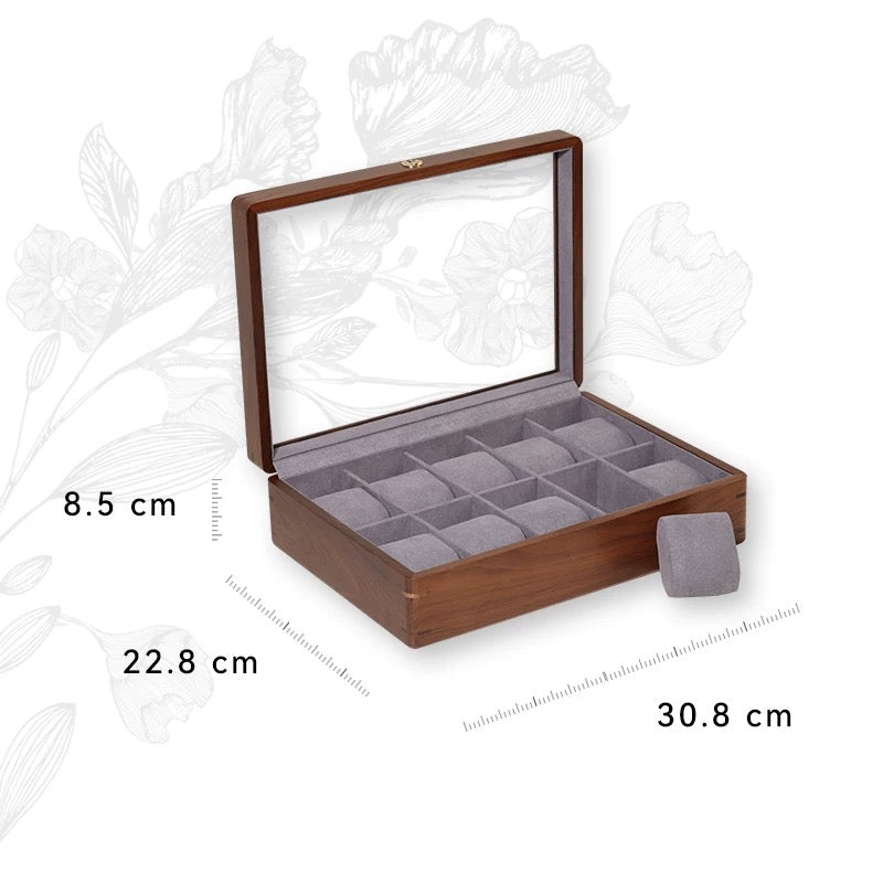 Rerlaur Winston Minimalist Walnut Watch Storage Case