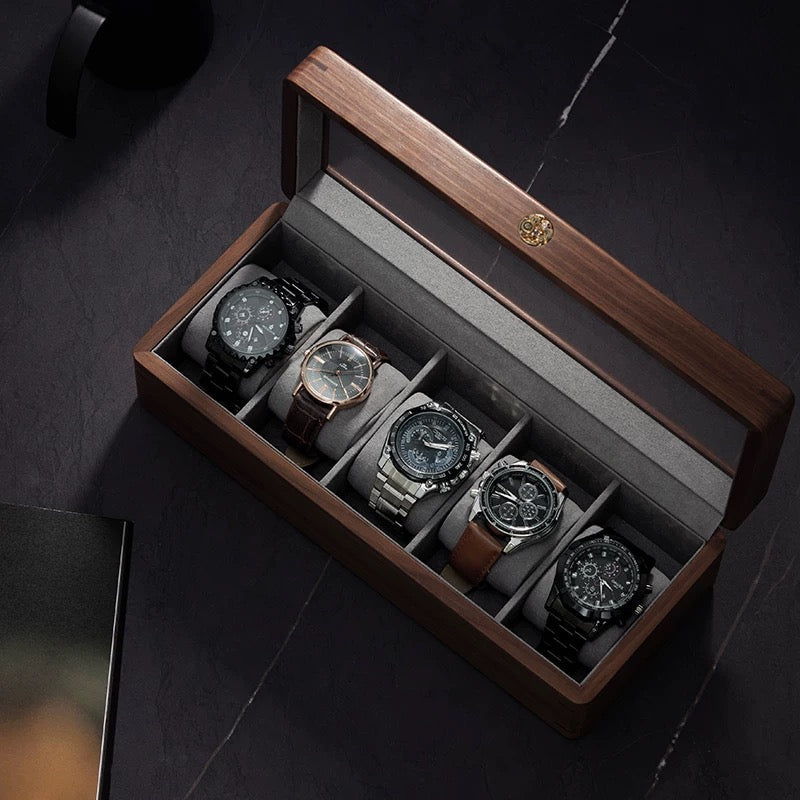 Rerlaur Winston Minimalist Walnut Watch Storage Case