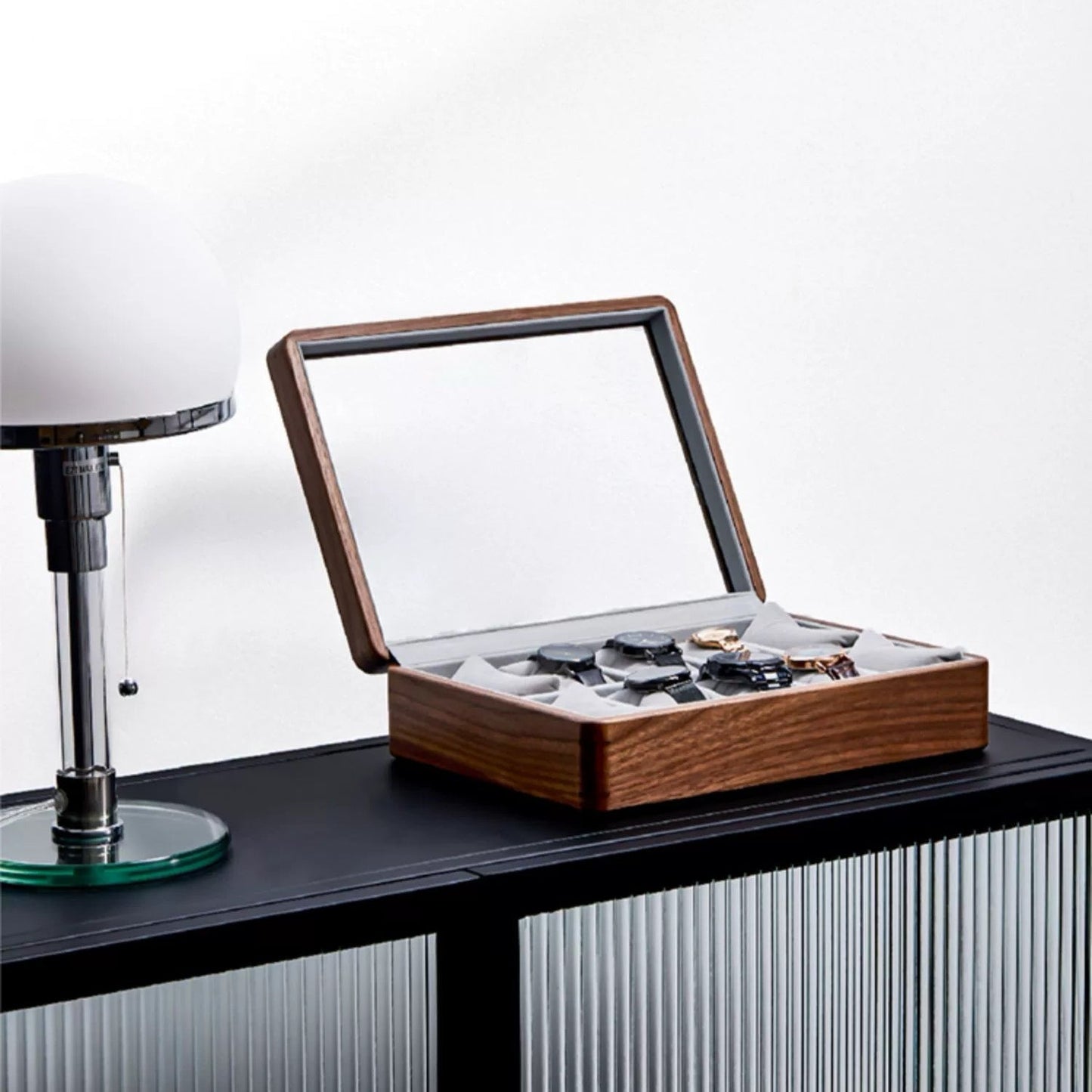 Rerlaur Winston Minimalist Walnut Watch Storage Case