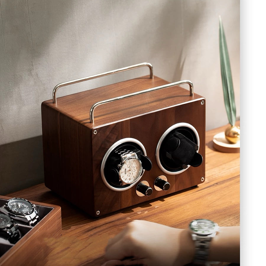Rerlaur Teck Walnut Automatic Watch Winder